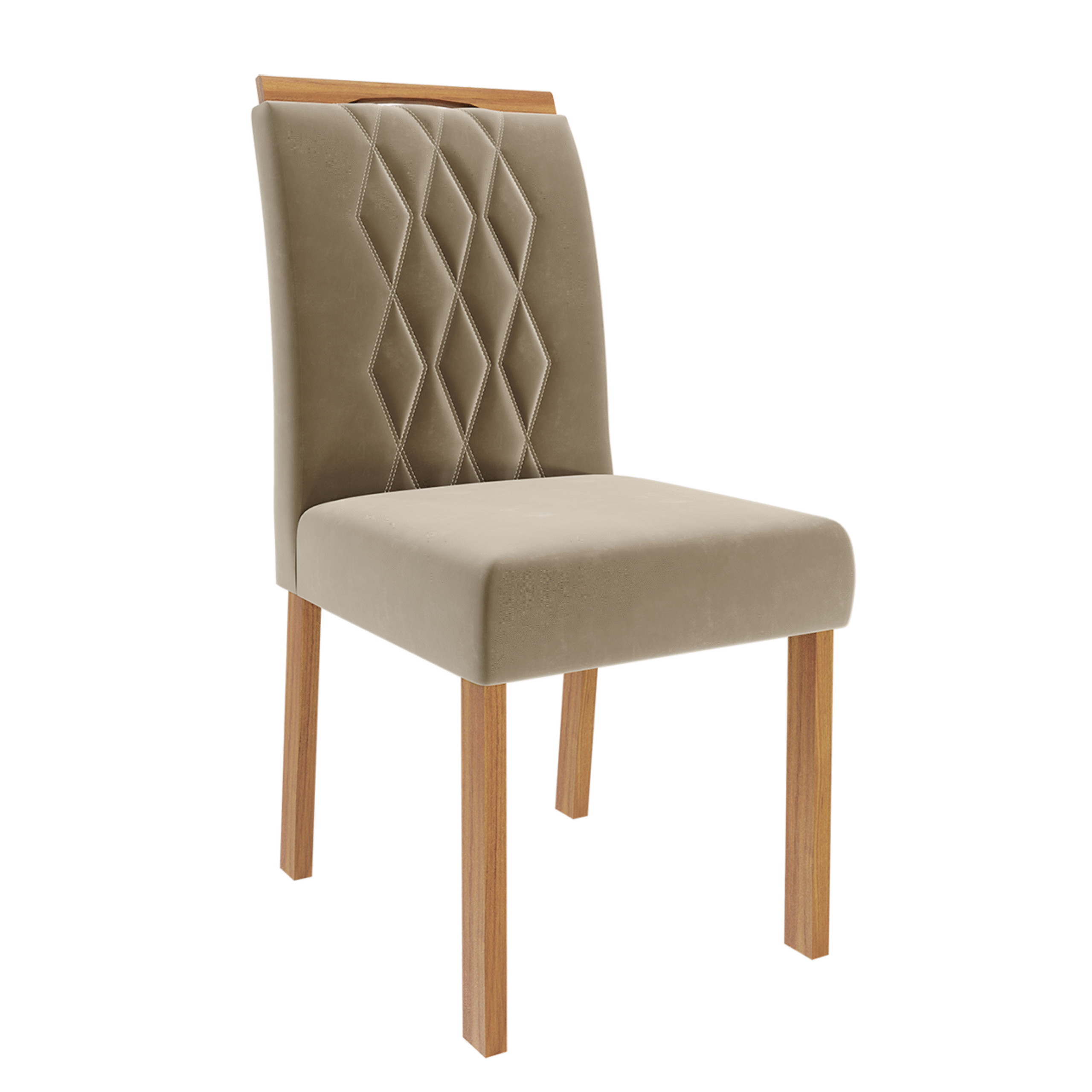 Conjunto de Mesa Julieta Retangular 1.60 com Tampo de MDF Cinamomo / off white com vidro e 6 Cadeiras Juliana - Imagem 6