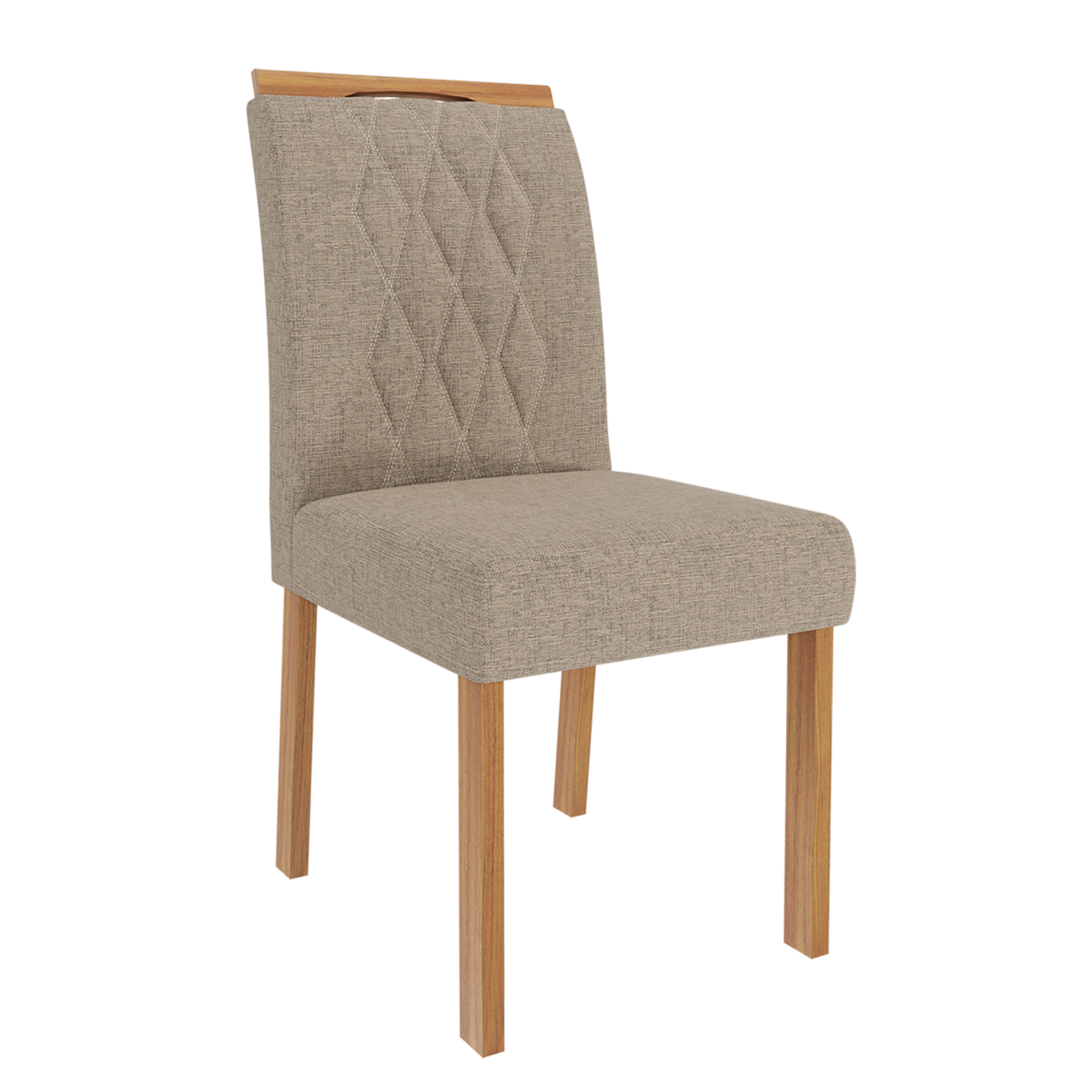 Conjunto de Mesa Julieta Retangular 1.60 com Tampo de MDF Cinamomo / off white com vidro e 6 Cadeiras Juliana - Imagem 5