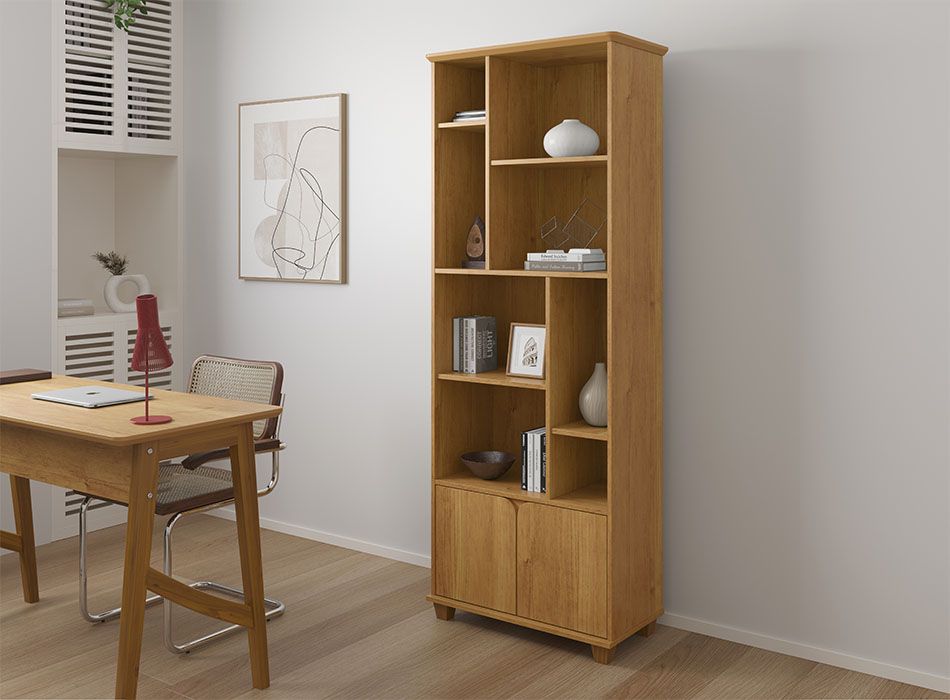 Livreiro Estante Multiuso 2 Portas 8 Nichos Taurus - Imagem 2