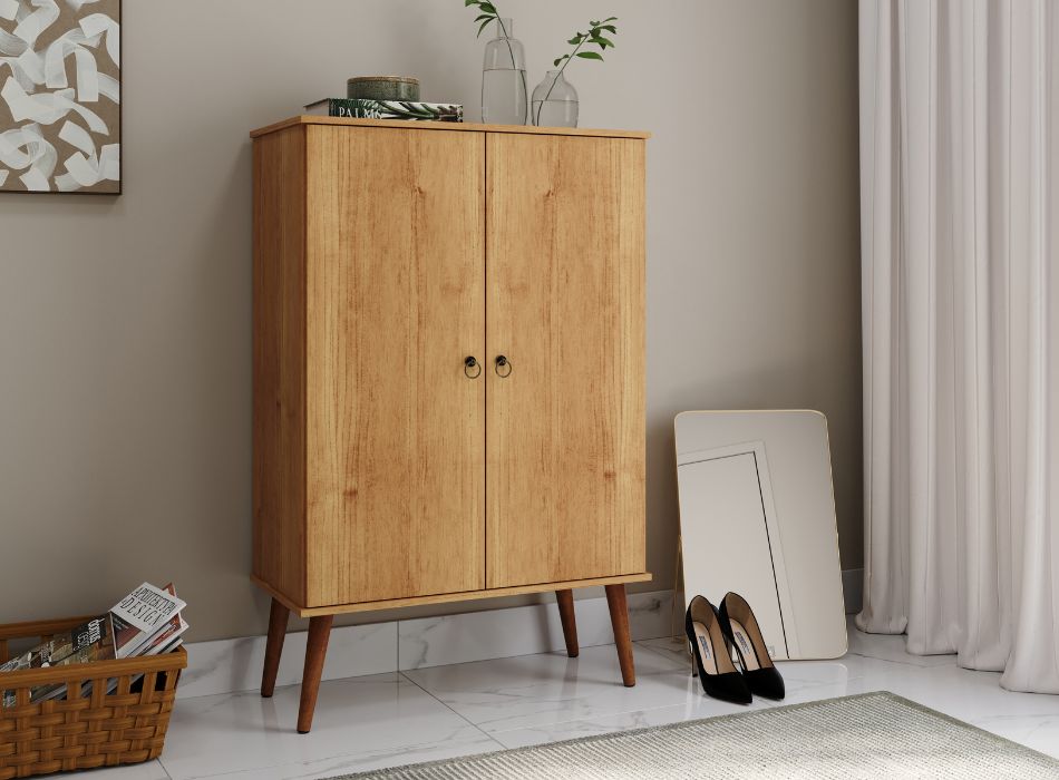 Sapateira Multiuso Spazio 02 Portas pés palito 5 divisões em mdf - Imagem 3