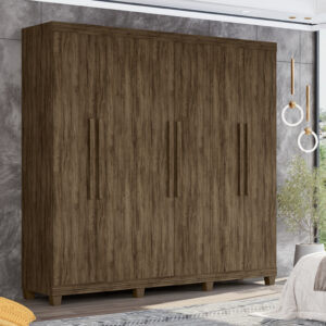 Guarda Roupa Asturias 06 portas 05 gavetas Kit Espelho Opcional 100% MDF