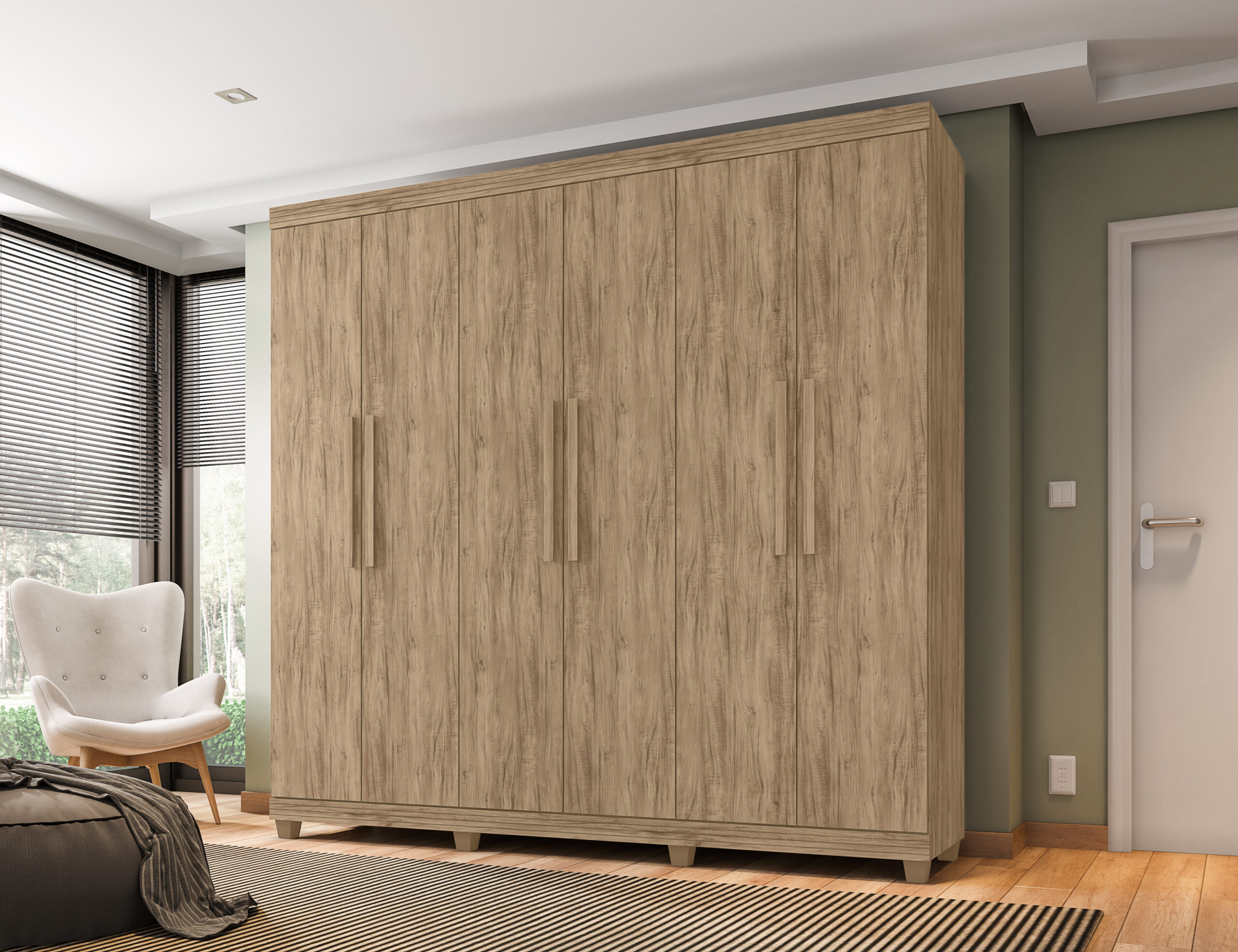 Guarda Roupa Berlim 06 gavetas 03 gavetas 100% MDF - Imagem 3