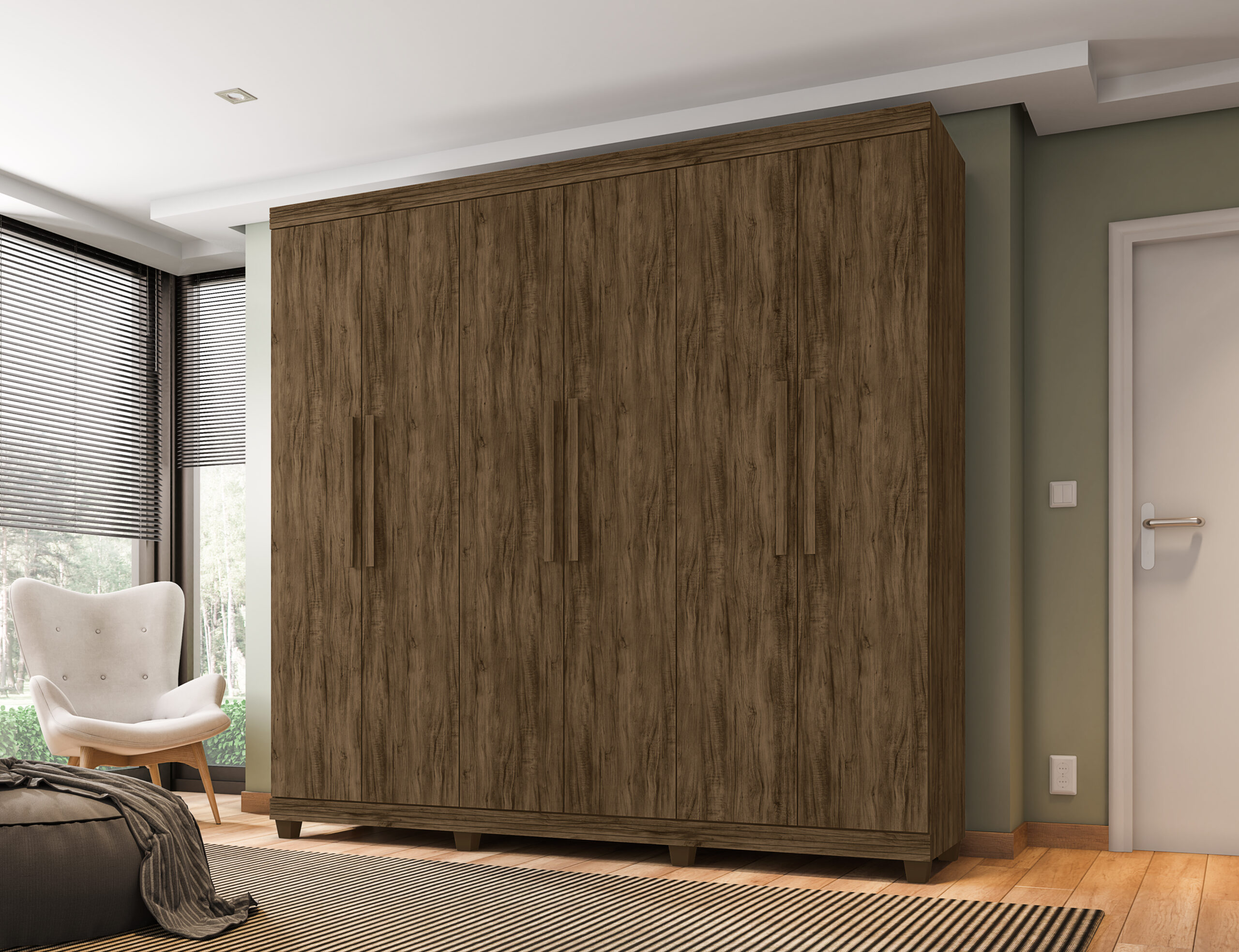 Guarda Roupa Berlim 06 gavetas 03 gavetas 100% MDF