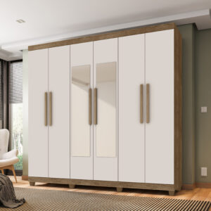 Guarda Roupa Berlim 06 gavetas 03 gavetas Kit Espelho 100% MDF KIT Espelhos