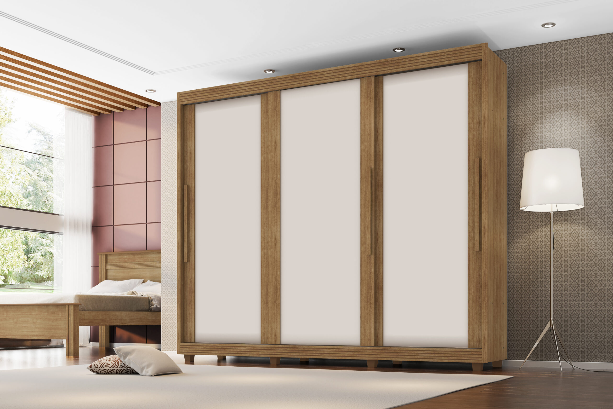 Guarda Roupa Milão 03 portas de correr 05 gavetas 100% MDF - Imagem 7