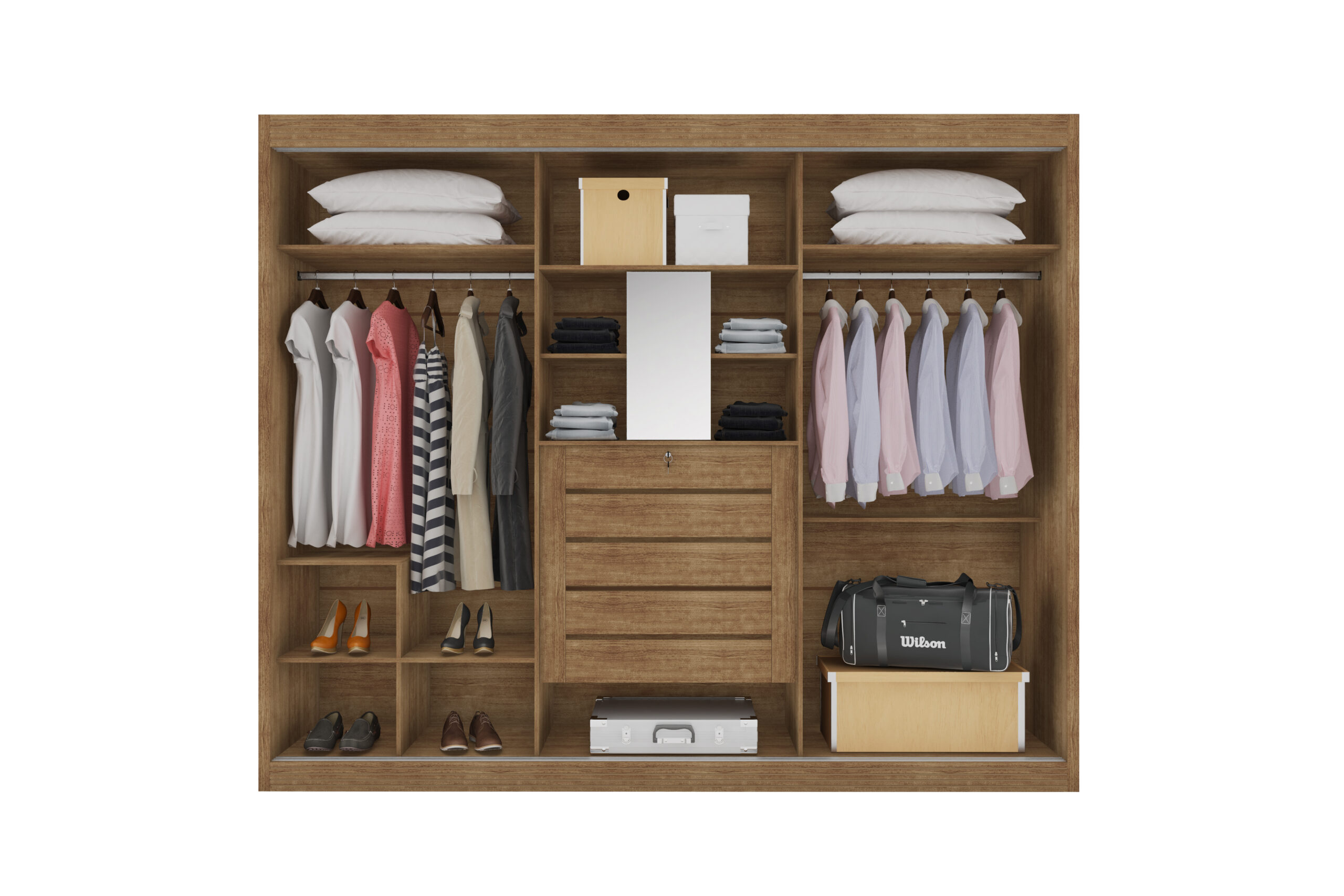 Guarda Roupa Milão 03 portas de correr 05 gavetas 100% MDF - Imagem 11