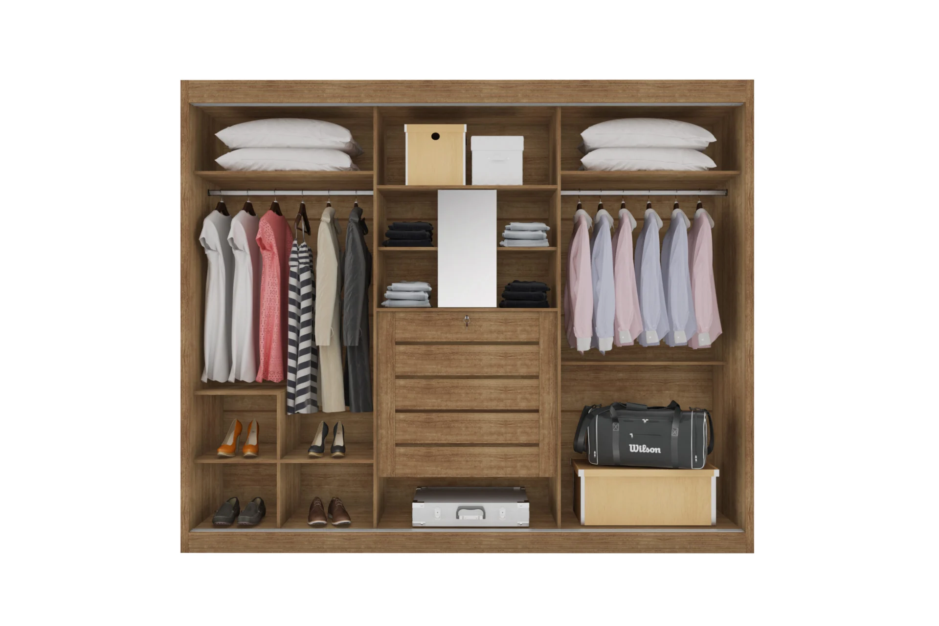 Guarda Roupa Milão 03 portas de correr 05 gavetas 100% MDF - Imagem 11
