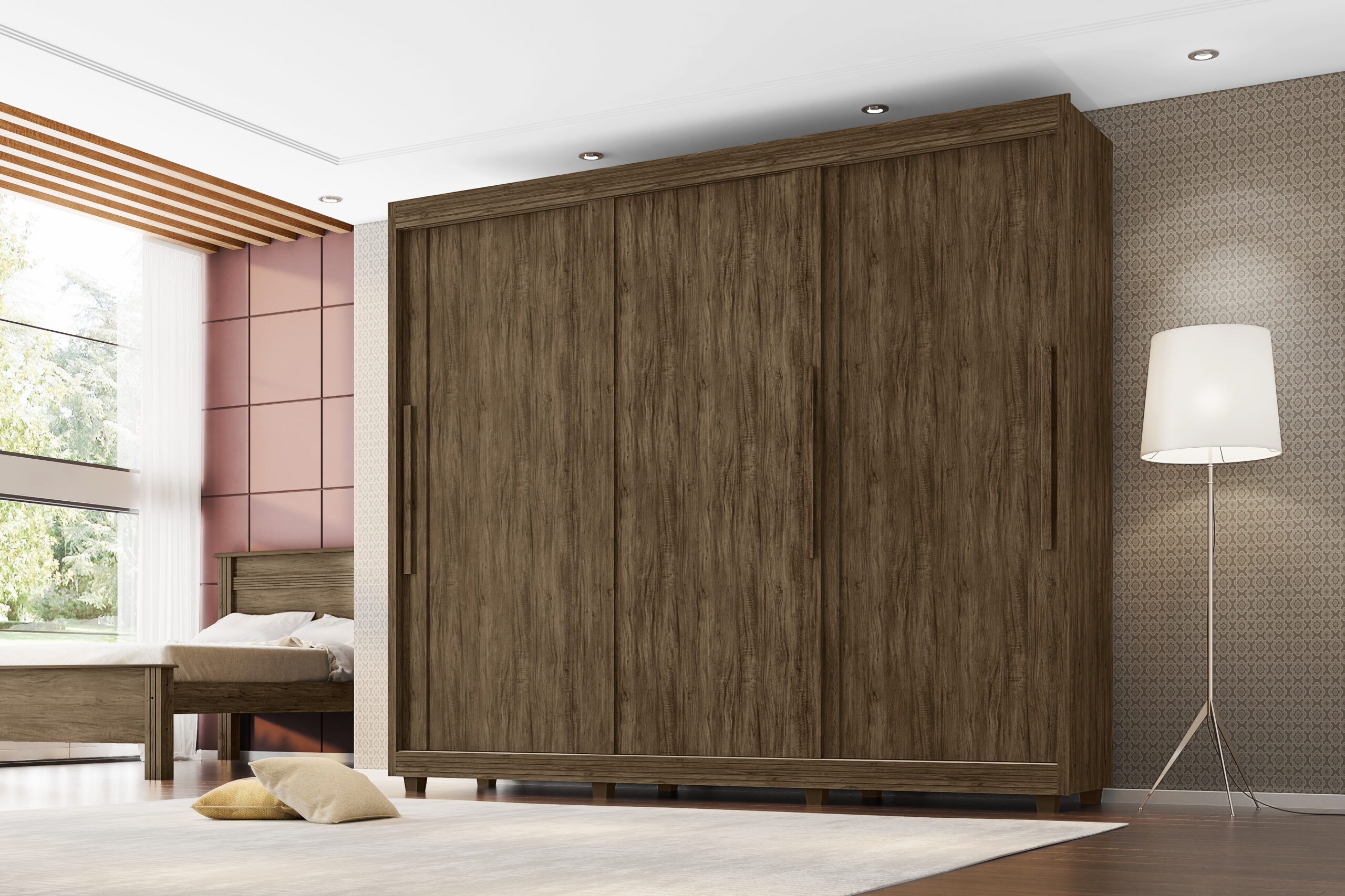 Guarda Roupa Milão 03 portas de correr 05 gavetas 100% MDF - Imagem 4