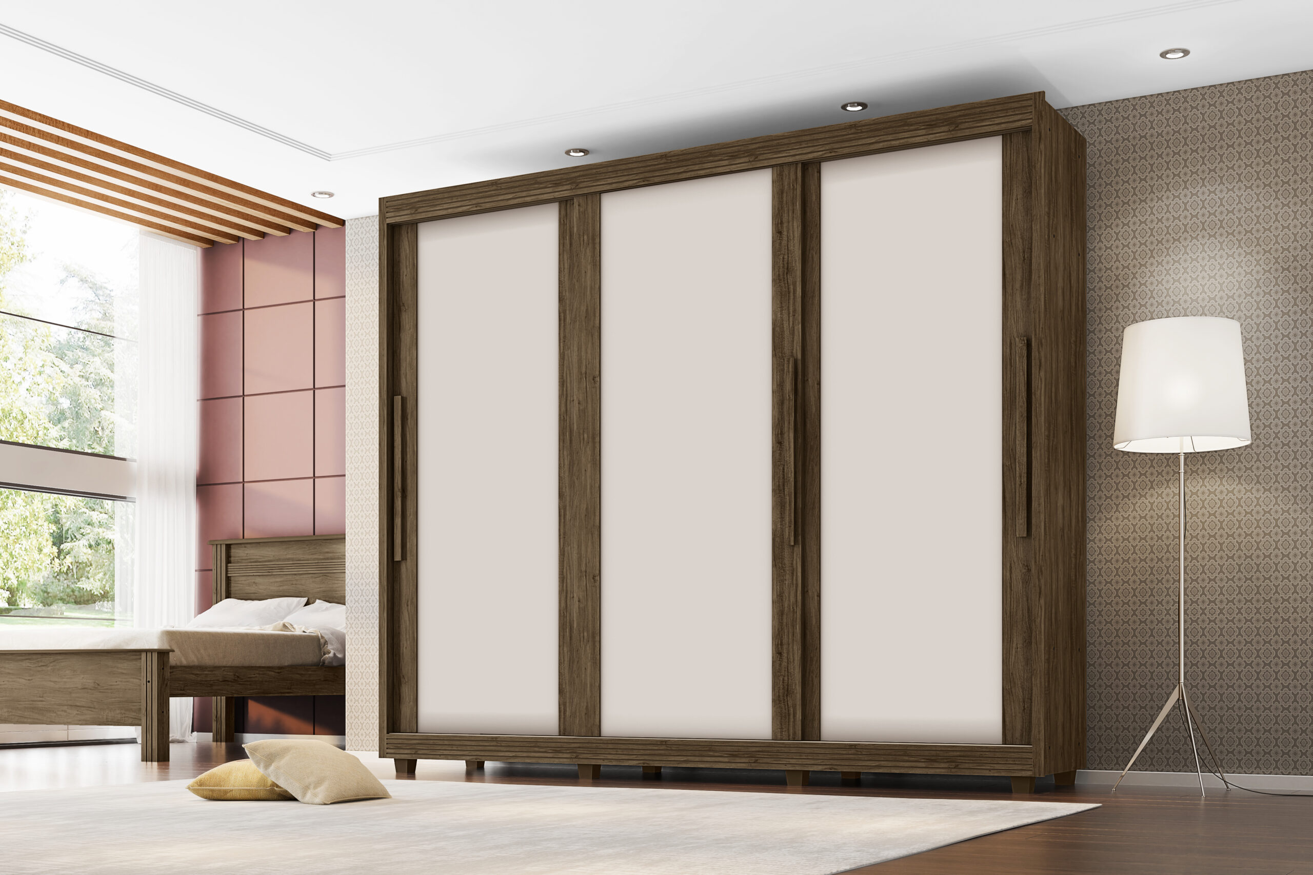 Guarda Roupa Milão 03 portas de correr 05 gavetas 100% MDF - Imagem 5