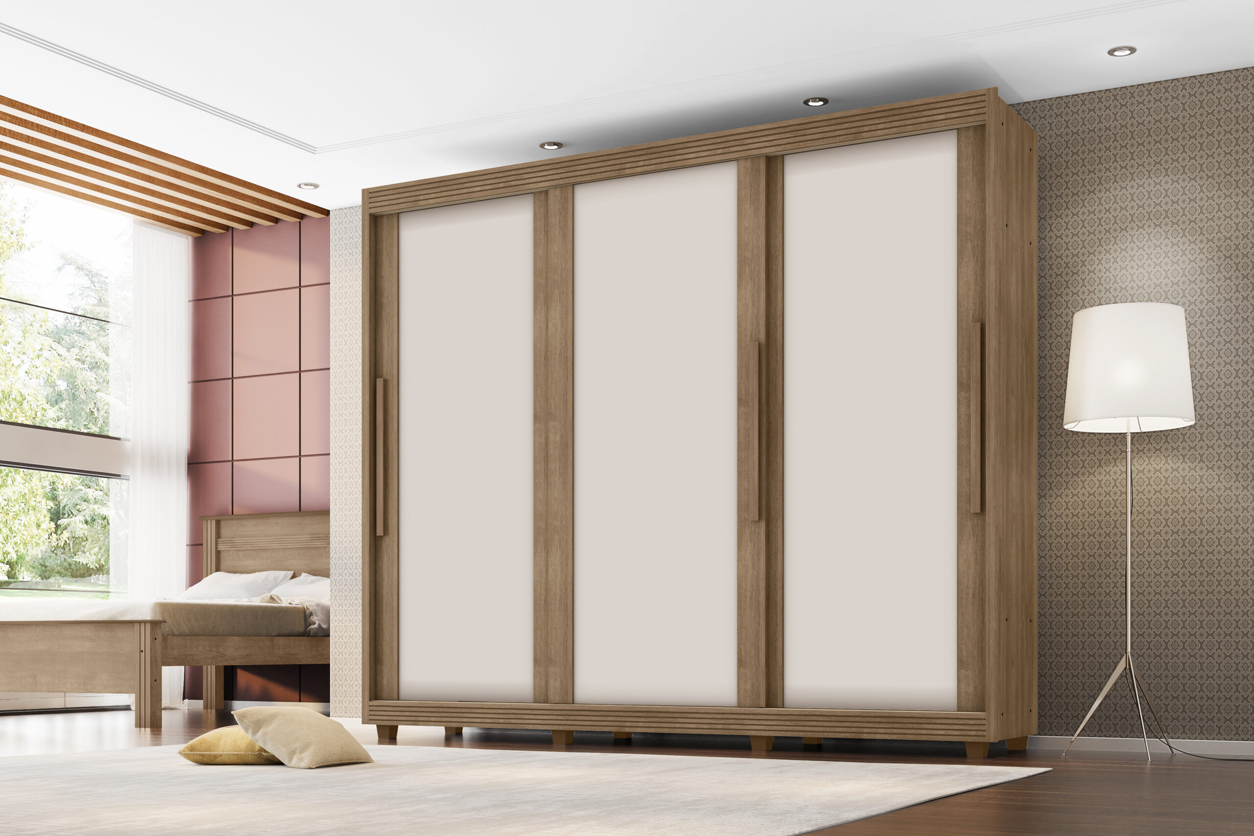 Guarda Roupa Milão 03 portas de correr 05 gavetas 100% MDF - Imagem 9