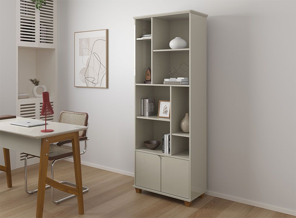 Livreiro Estante Multiuso 2 Portas 8 Nichos Taurus