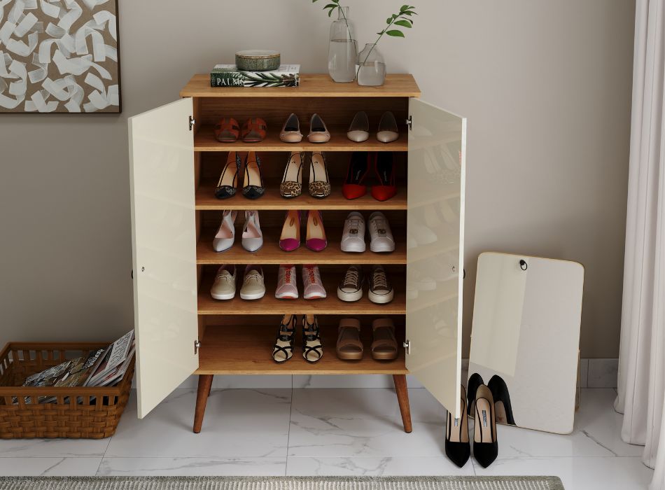 Sapateira Multiuso Spazio 02 Portas pés palito 5 divisões em mdf - Imagem 7