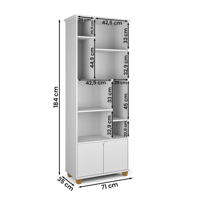Livreiro Estante Multiuso 2 Portas 8 Nichos Taurus - Imagem 4