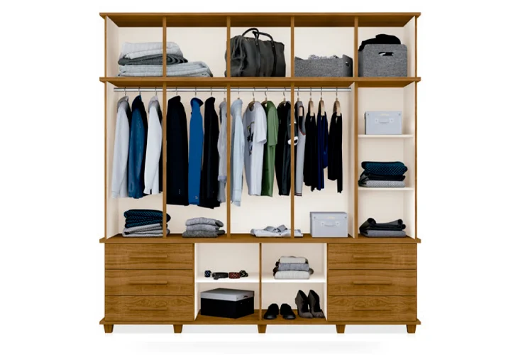 Guarda Roupa Casal Armário Berlim 5 Portas 12 gavetas - Imagem 6