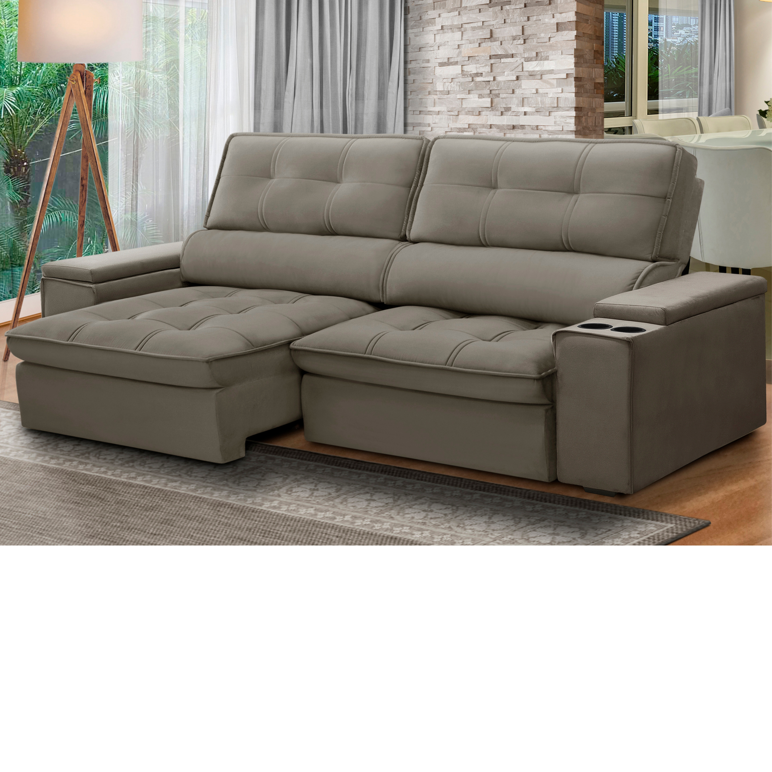 Sofá Retrátil e Reclinável Bérgamo