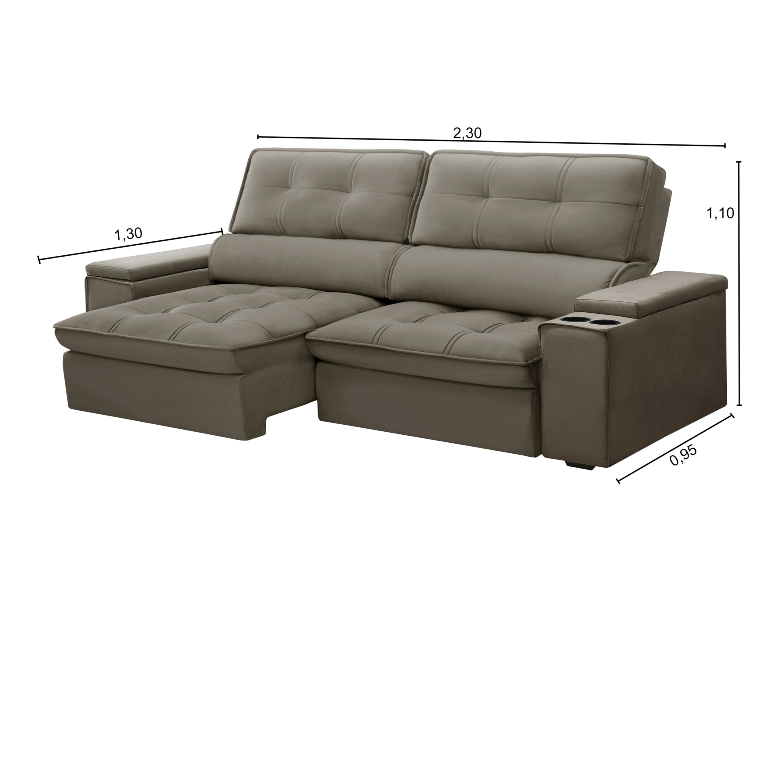 Sofá Retrátil e Reclinável Bérgamo - Imagem 3