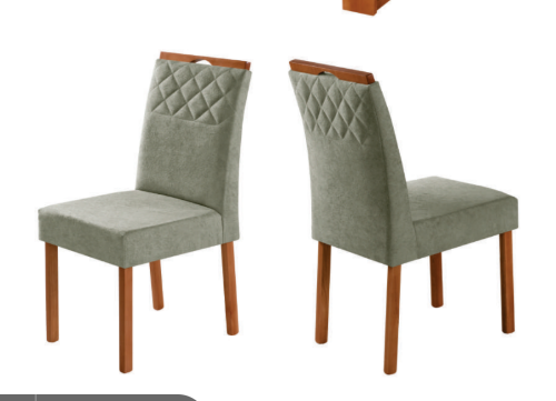 Conjunto Sala de Jantar Lisboa Mesa Madeira Maciça Cadeiras Estofadas Aline - Imagem 10