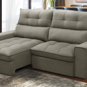 Sofá Damman retrátil reclinavél com molas ensacadas.