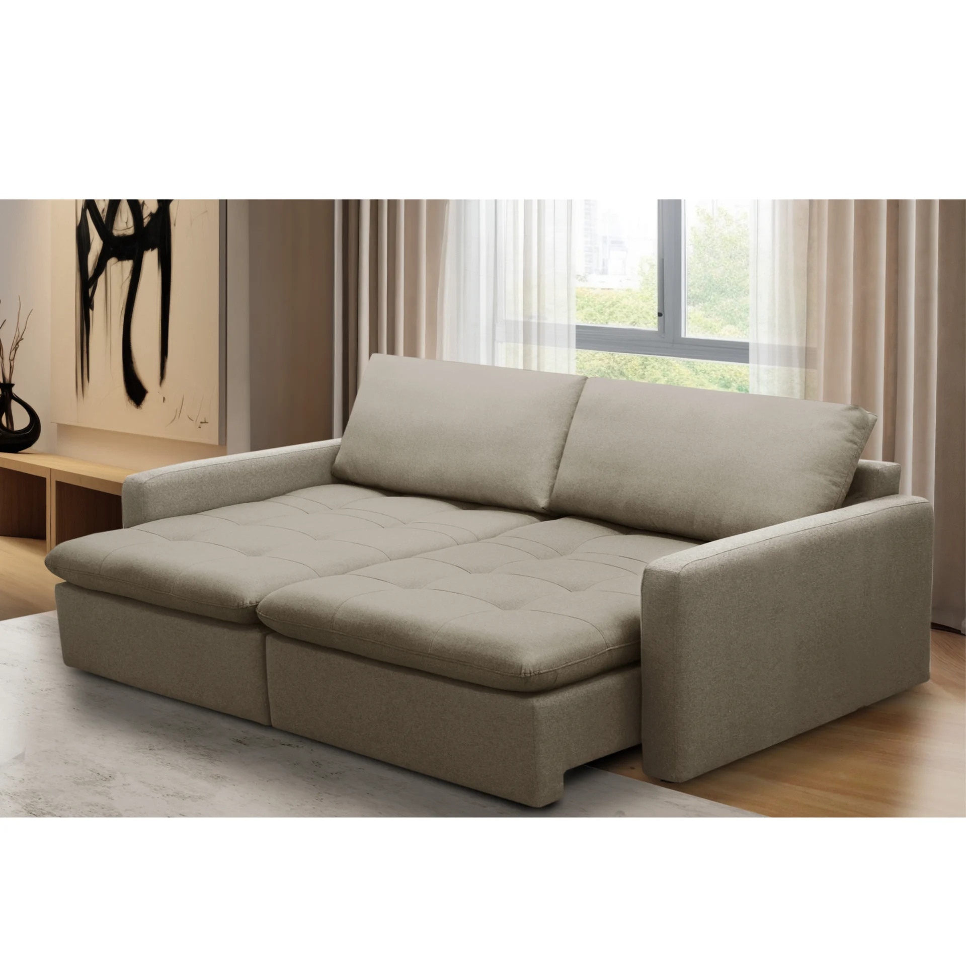 Sofá cama Sintra retratil em tubo reclinável