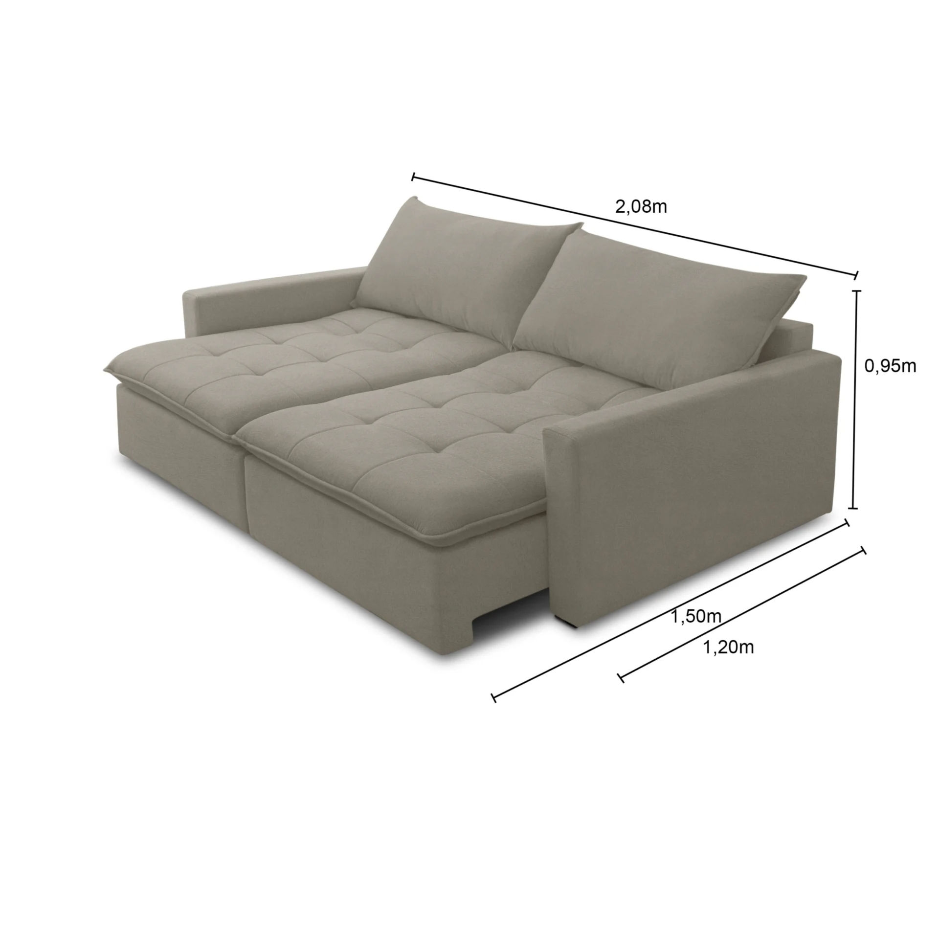 Sofá cama Retrátil reclinável Sem Caixa Capri - Imagem 6
