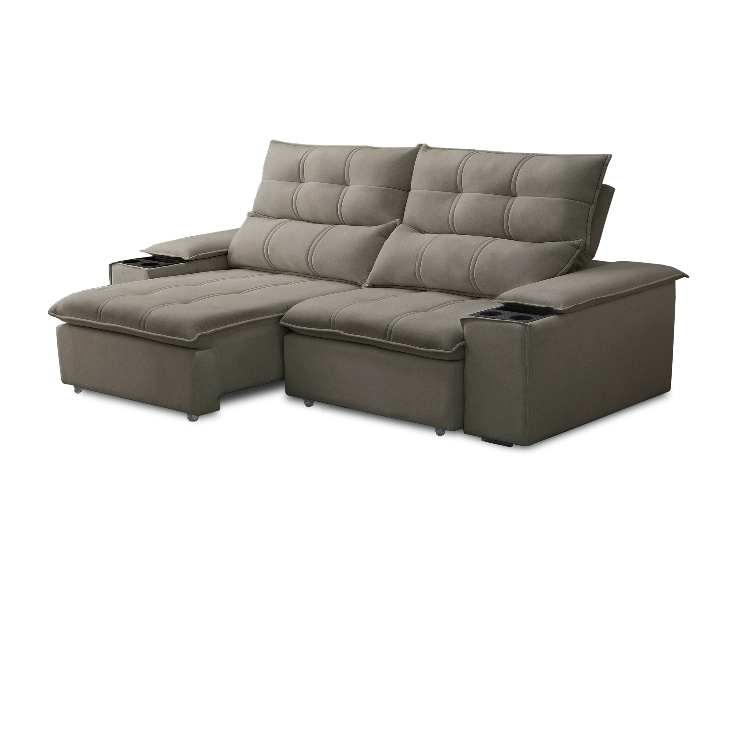 Sofá Retrátil Reclinável com Porta Copos e Objetos Bulgária - Imagem 2