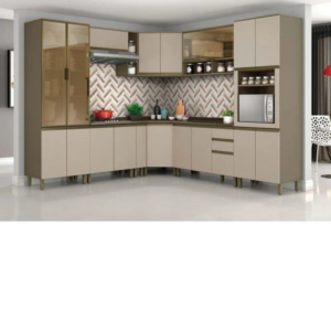 Cozinha completa 14 peças 4 aéreos 4 balcões 2 paneleiros 4 complementos.