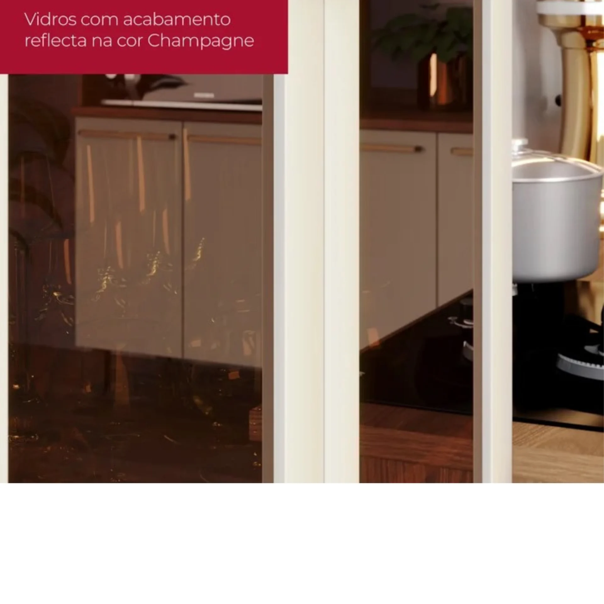 Cozinha com torre quente aéreo com basculante com 1 porta de vidro e 2 nichos aéreo com porta basculante aéreo com 2 portas de giro módulos com portas de giro e gaveta. - Imagem 4