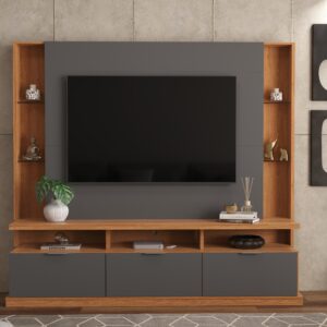 Estante Home Bilbao para TVs até 70 polegadas 03 portas com prateleiras e nichos 100% Mdf