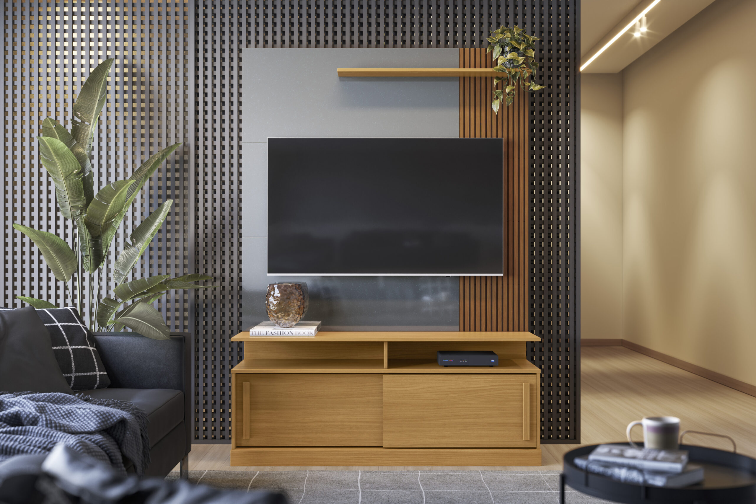 Estante Home Chicago para TVs até 60 polegadas 02 portas de correr com prateleiras 100% Mdf - Imagem 2