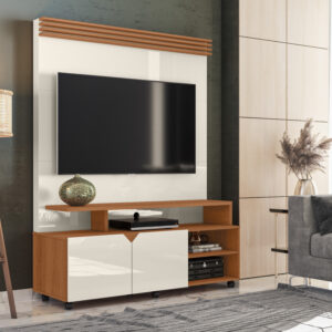Estante Home Berlin para TVs até 60 polegadas 02 portas com Prateleiras e Nichos 100% Mdf