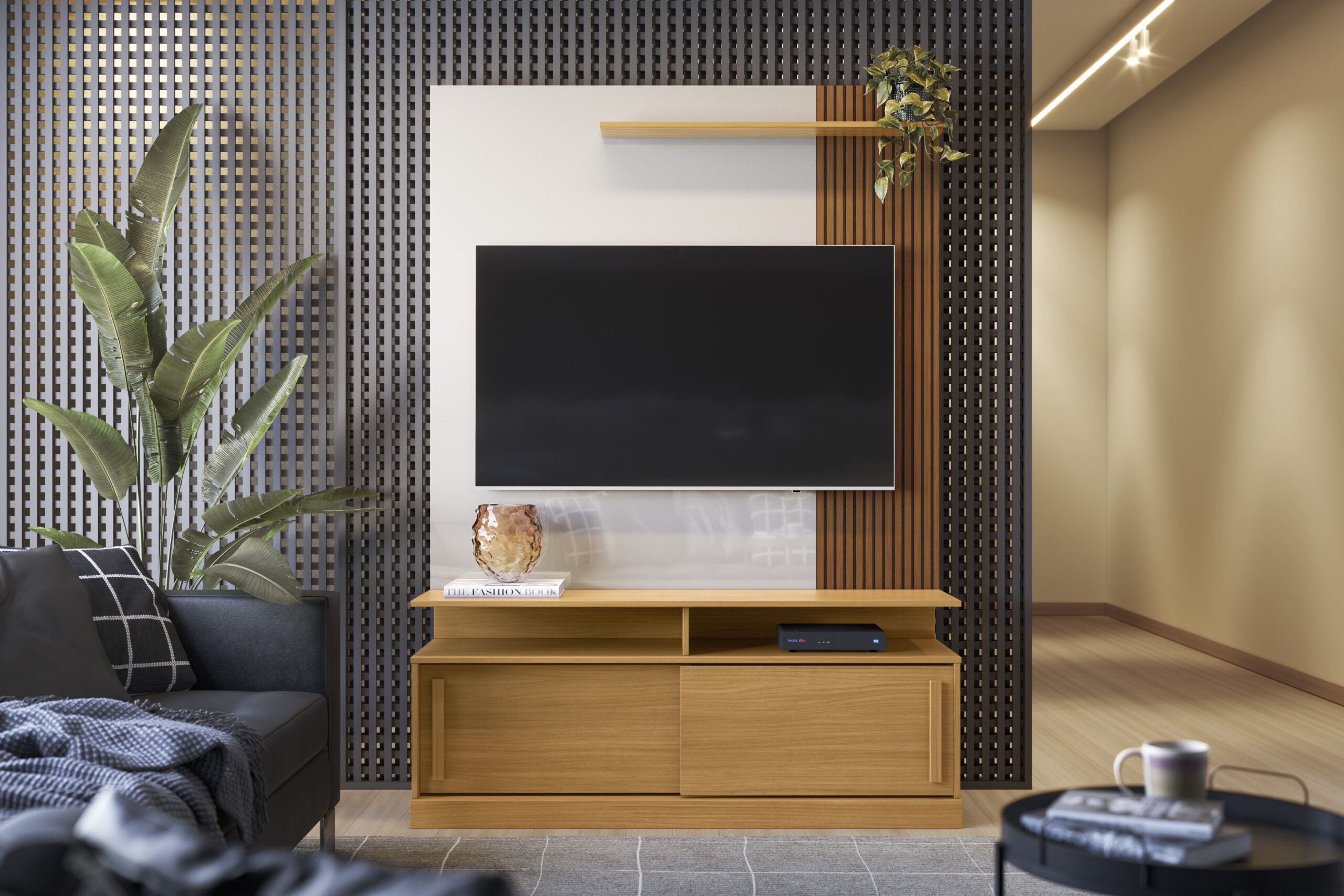 Estante Home Chicago para TVs até 60 polegadas 02 portas de correr com prateleiras 100% Mdf - Imagem 3