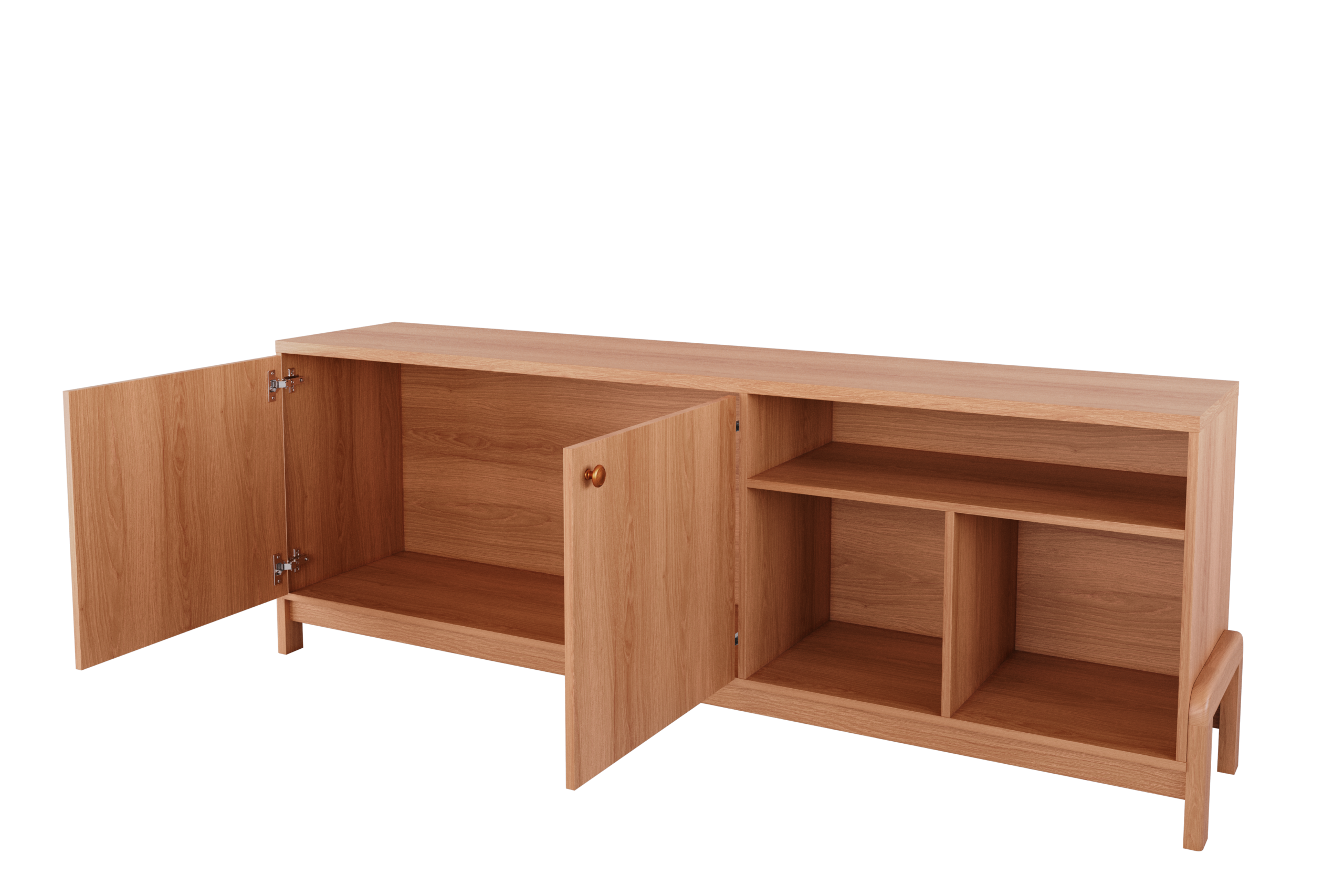 Bancada Rack Sunny 02 portas com prateleiras e nichos 1.83cm 100% Mdf - Imagem 5