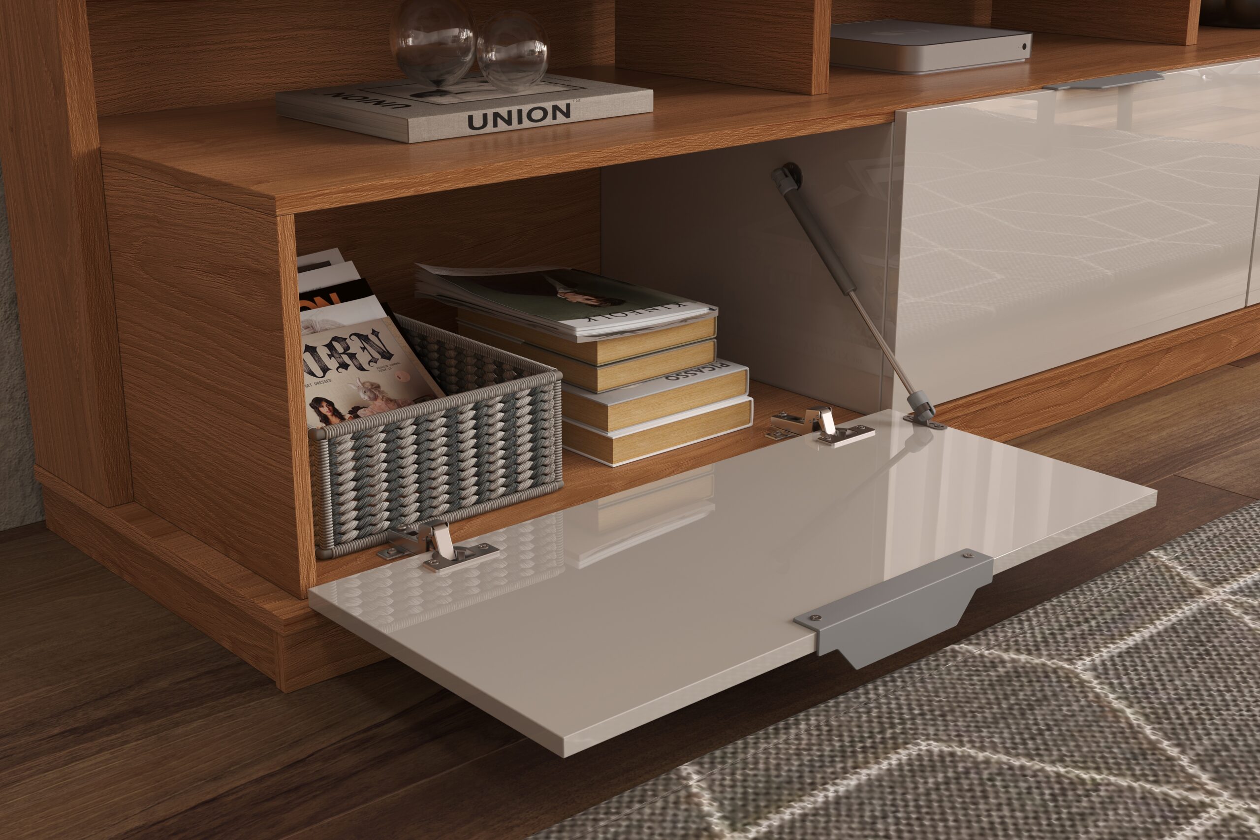 Estante Home Bilbao para TVs até 70 polegadas 03 portas com prateleiras e nichos 100% Mdf - Imagem 4