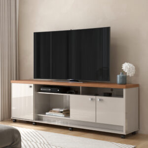 Bancada Dallas Rack para Sala 03 portas com Nichos 100% Mdf