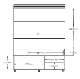 Estante Home Berlin para TVs até 60 polegadas 02 portas com Prateleiras e Nichos 100% Mdf - Imagem 5