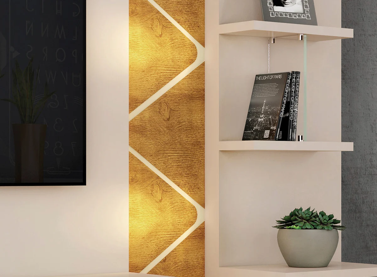 Estante Home para TVs até 55 polegadas 04 portas Frisado com Led 100% Mdf - Imagem 7