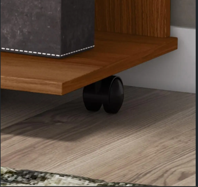 Rack Bancada TV Lisboa com 2 portas e prateleiras para enfeite com rodizios - Imagem 5