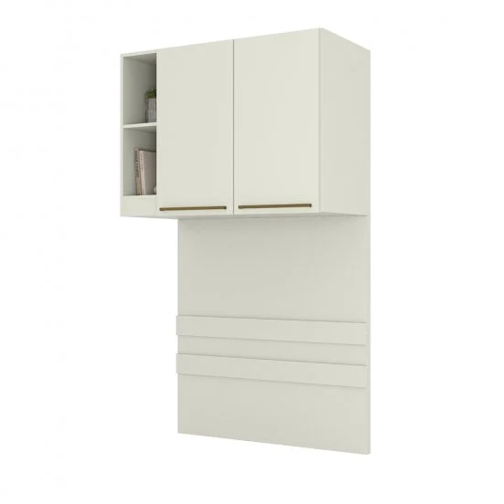 Guarda roupa com 4 portas de giro sendo 2 com espelho canto oblíquo e mesa de cabeceira. - Imagem 6