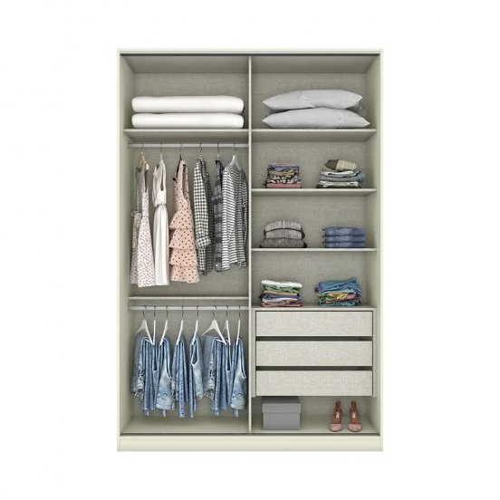 Guarda roupa canto em L com com uma porta em espelho modulado Seletto. - Imagem 2