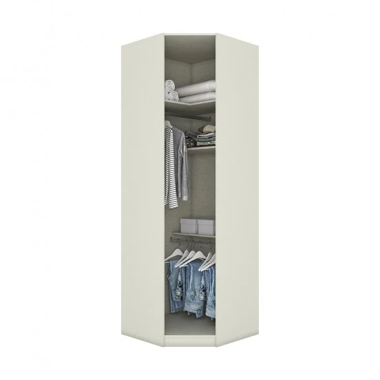 Guarda roupa com 4 portas de giro sendo 2 com espelho canto oblíquo e mesa de cabeceira. - Imagem 3
