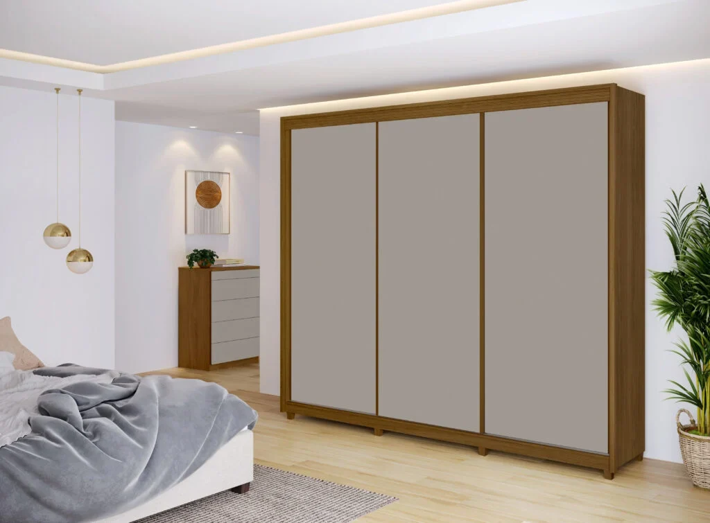 Guarda Roupa Verano 03 Portas deslizante 100% MDF. - Imagem 2