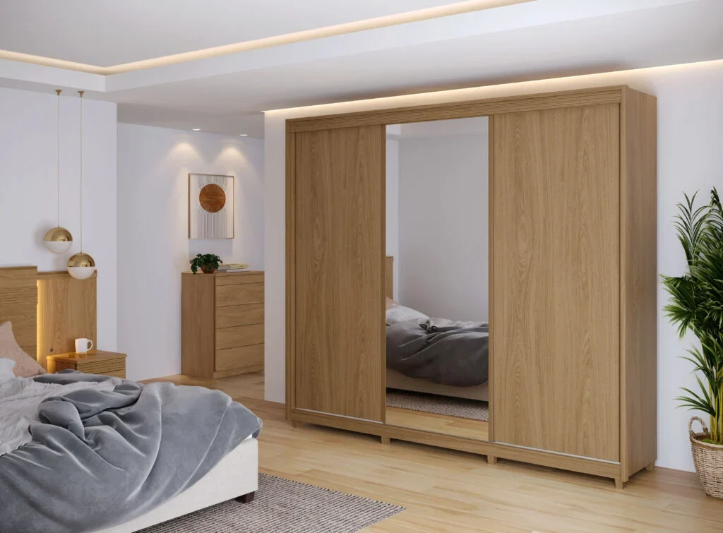 Guarda Roupa Premiere Milano 03 Portas Deslizantes com Espelho 06 gavetas 100% Mdf - Imagem 3