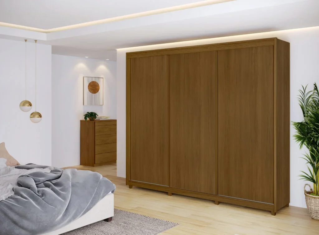 Guarda Roupa Premiere Milano 03 Portas Deslizantes 06 gavetas 100% MDF. - Imagem 3