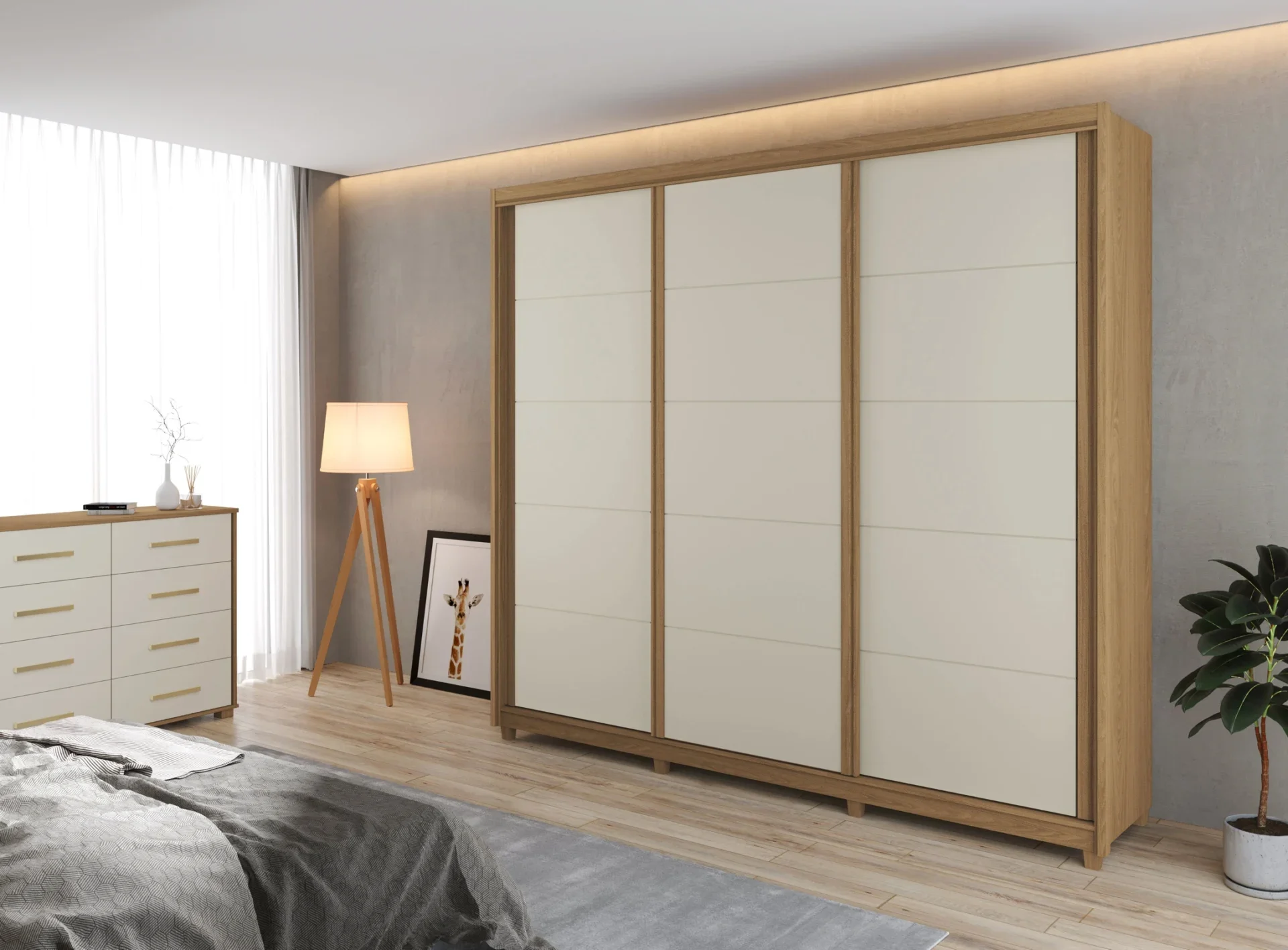 Guarda Roupa Verano 03 Portas deslizante 100% MDF. - Imagem 4