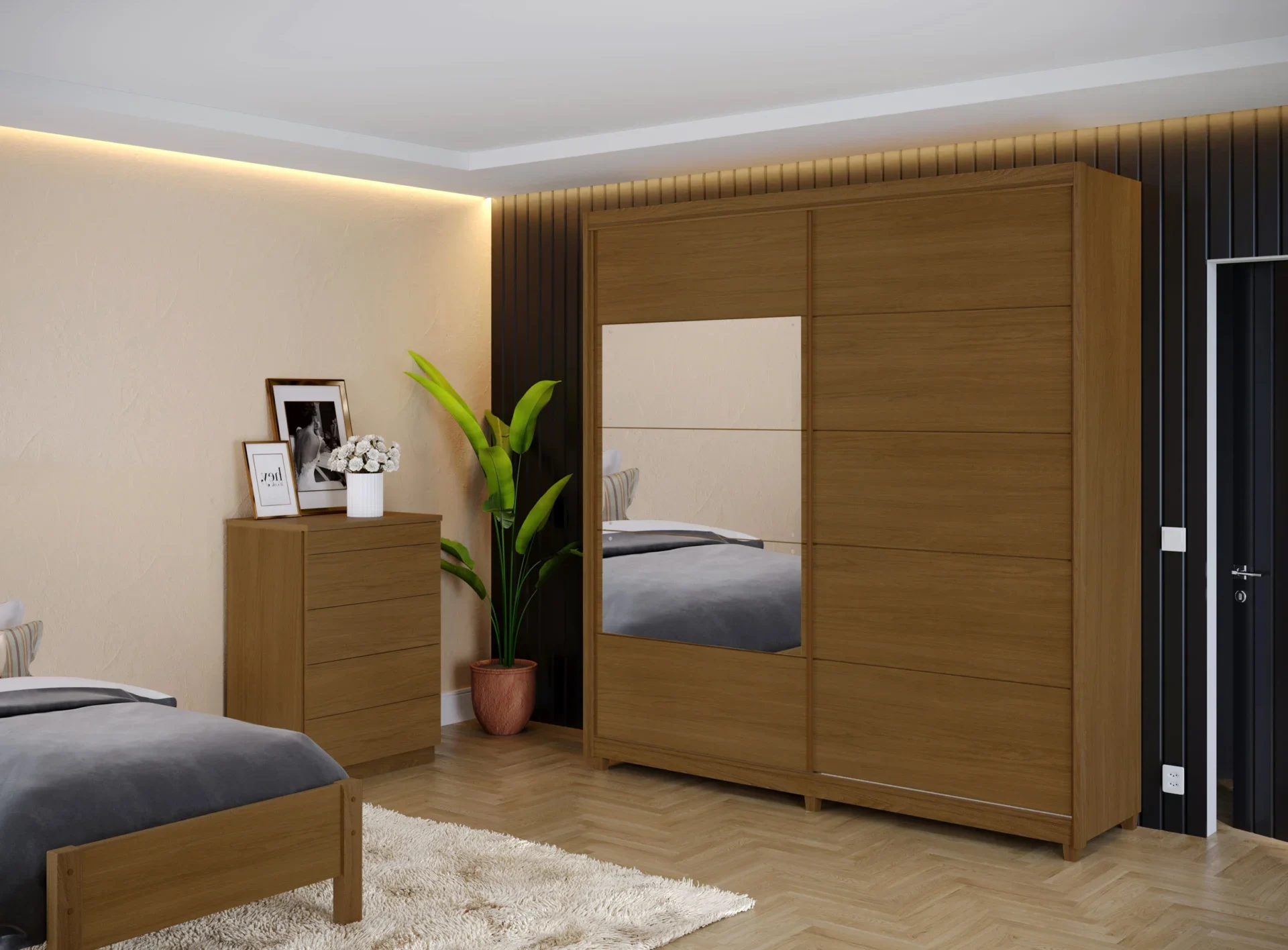 Guarda-roupa Grande Versátil 02 portas com Espelho 100% MDF. - Imagem 3