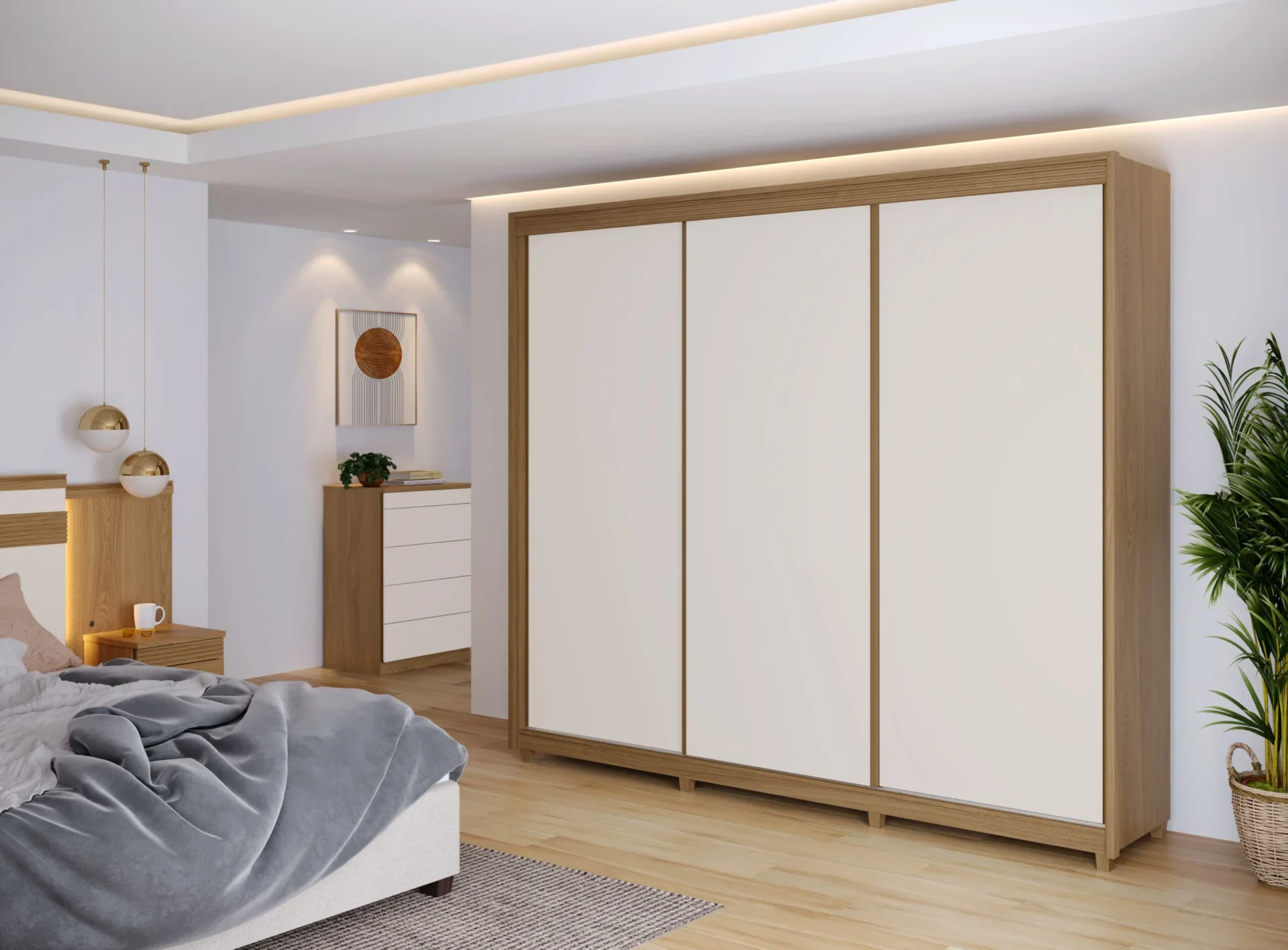 Guarda Roupa Premiere Milano 03 Portas Deslizantes 06 gavetas 100% MDF.
