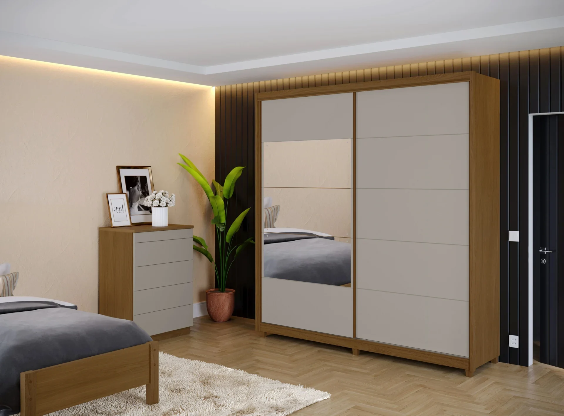 Guarda-roupa Grande Versátil 02 portas com Espelho 100% MDF. - Imagem 4