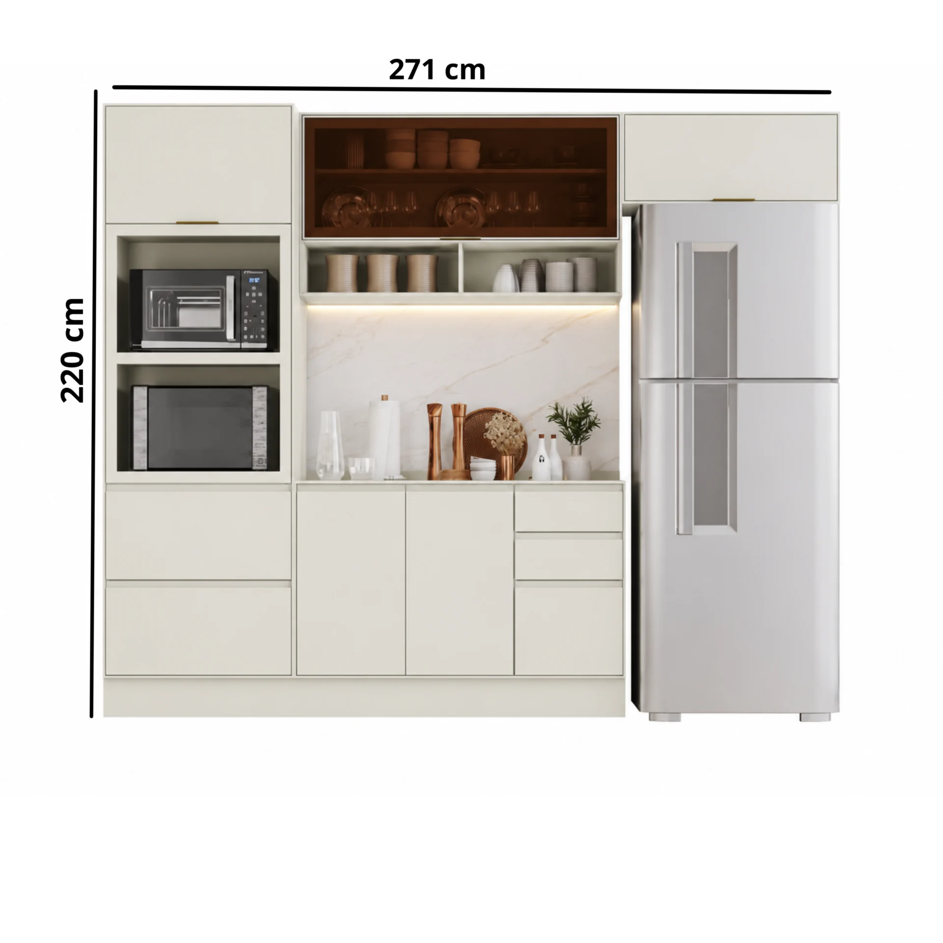 Cozinha Modulada Completa 4 Peças 6 Portas 4 Gavetas Fineze. - Imagem 2
