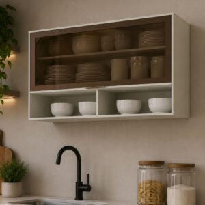 Módulo Aéreo com 01 porta Basculante de vidro Fineze 1200 mm