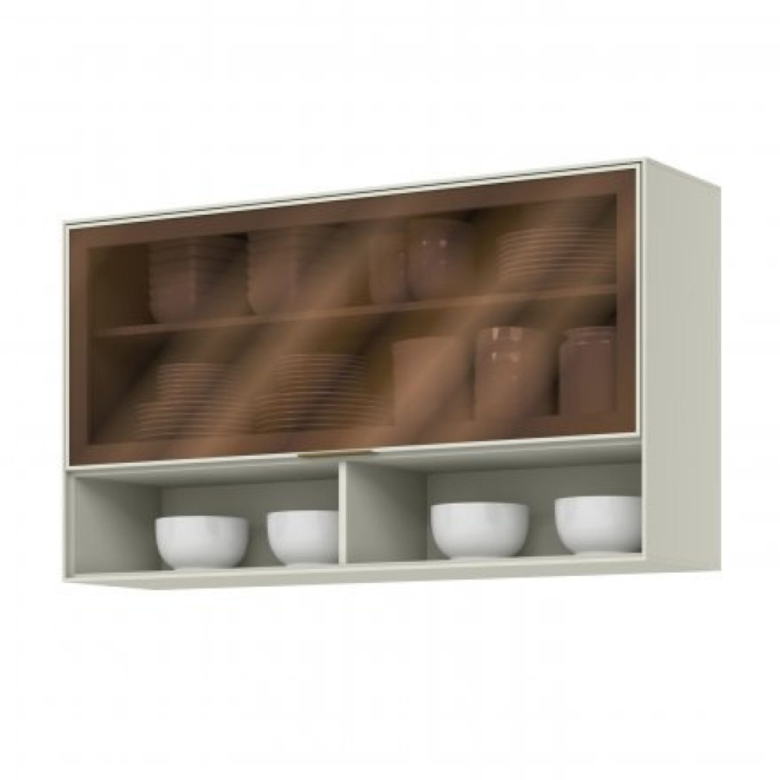 Módulo Aéreo com 01 porta Basculante de vidro Fineze 1200 mm - Imagem 3